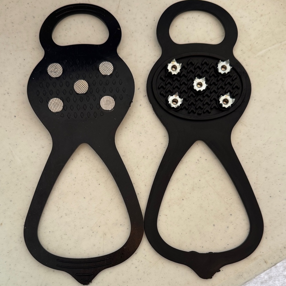 Black Traction Ice Cleats Slip-On Grips two Pair brand new